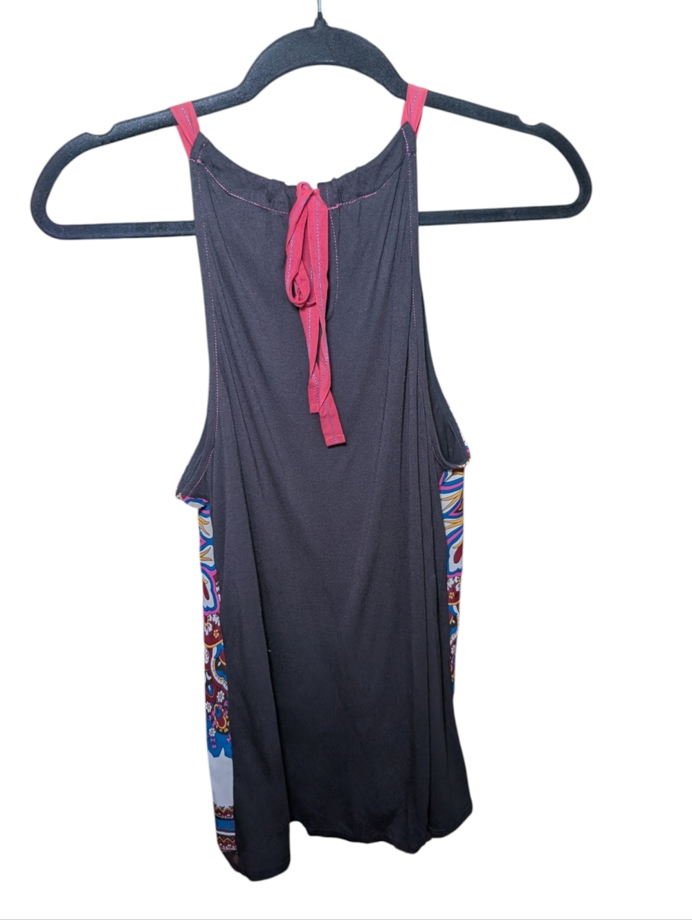 Multicolor Beaded Tank with Burgundy Straps - Picture 3 of 5
